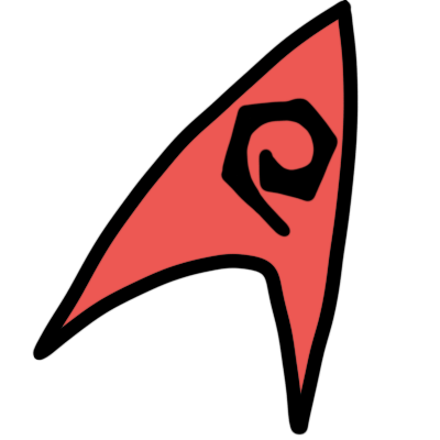 The Star Trek Starfleet operations logo in red.